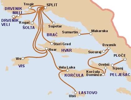 Trajekti za Brač Trajekti za Brač
