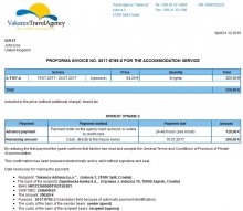 Invoice for reservation Reservation