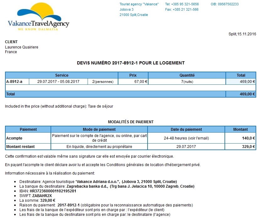 Devis pour Le Logement